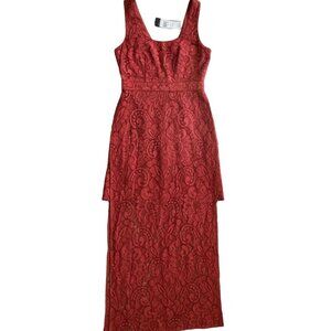 NWT BCBG Women’s Red Lace Maxi Dress Size 4